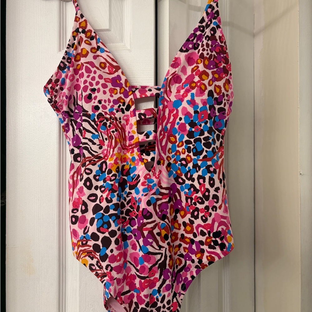 Jessica Simpson Pink Multicolor One Piece Swimsuit